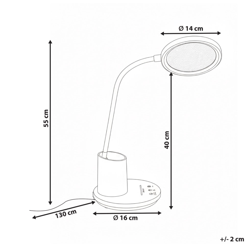 Lampada da scrivania per ufficio beige illuminazione da tavolo per lettura e computer braccio regolabile dimmer continuo a scorrimento