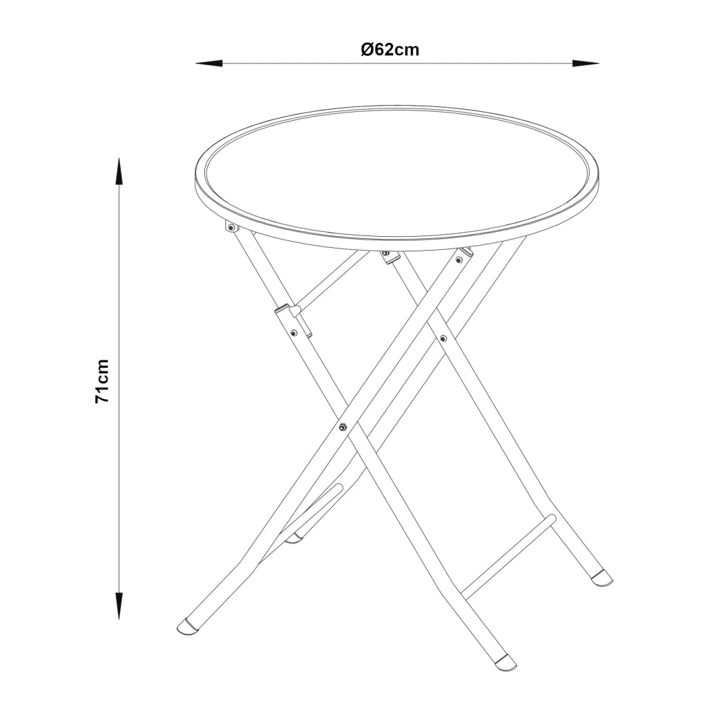 Tavolo da giardino pieghevole 71 x 62 cm giallo 03_0011036