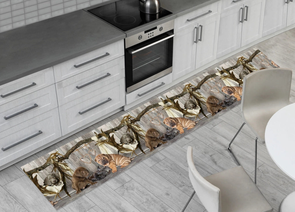 Tappeto Passatoia Cucina Antiscivolo Sottolavello Digitale Fantasie Varie - 50x400 - Cane Amaca