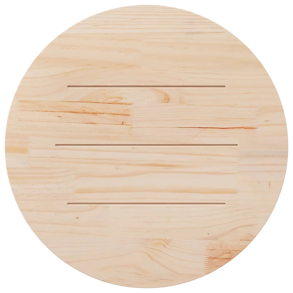 Piano Tavolo Bianco Ø90x2,5 cm in Legno Massello di Pino 813657