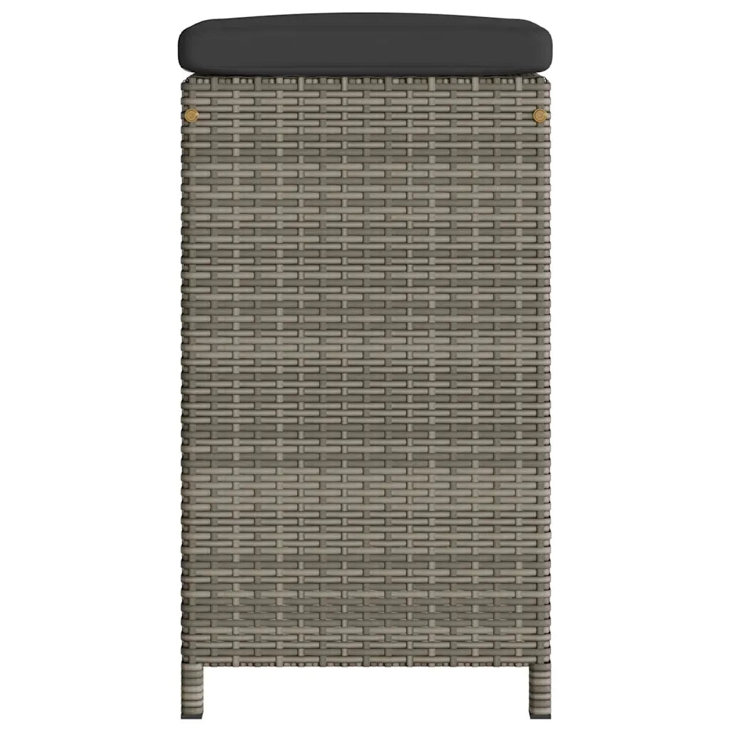 Sgabelli da Bar con Cuscini 2 pz Grigi in Polyrattan CFW6399250