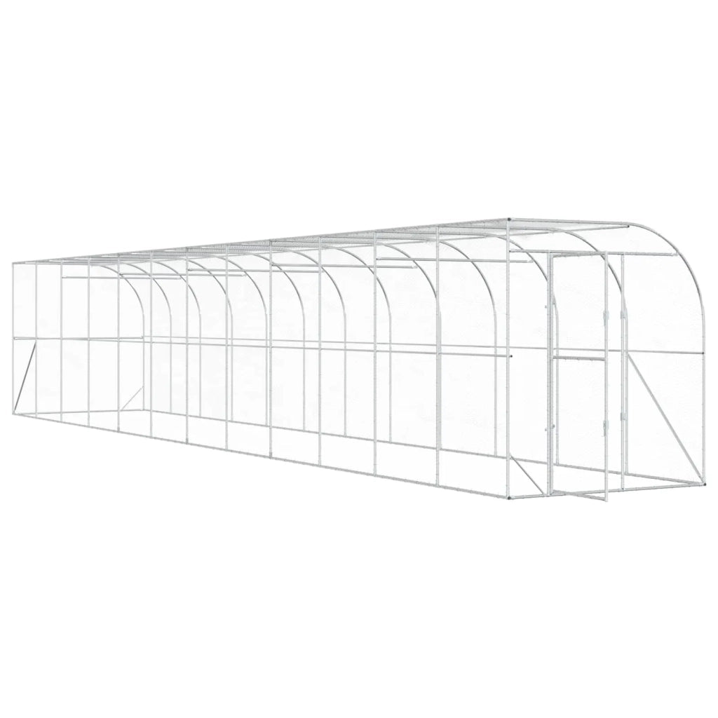 Gabbia per Polli Contro il Muro Argento 600 x 150 x 215 cm 3434735