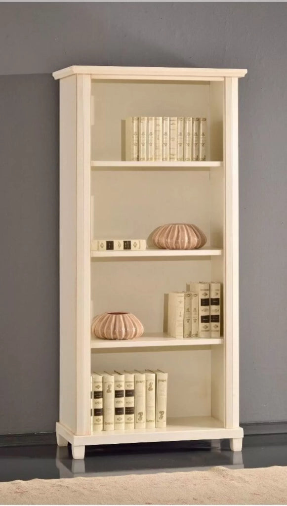 Libreria arte povera legno 4 ripiani avorio 87x40x189 - Mobili 2G