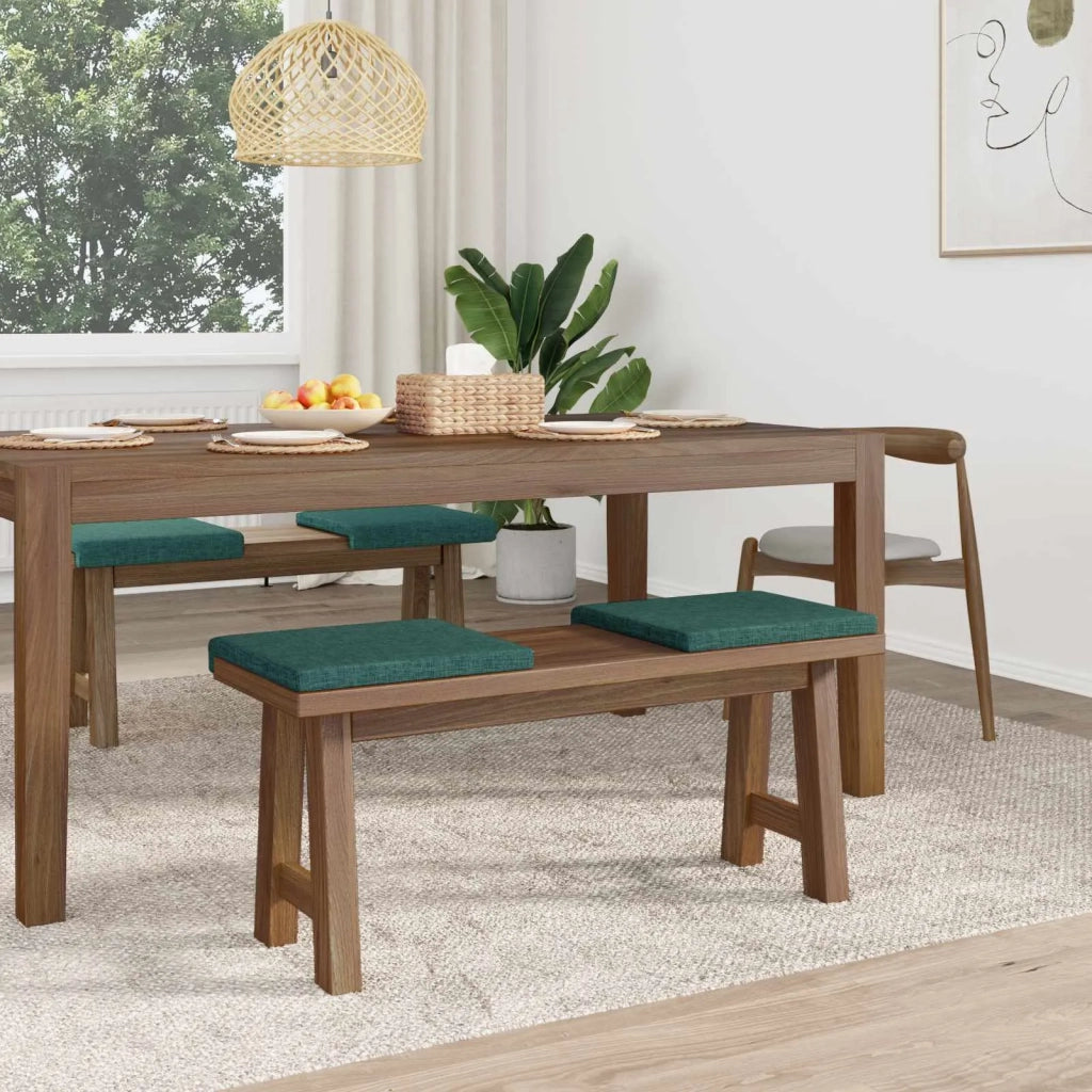 Cuscino per panchina 4 pcs Tessuto Verde Scuro Profondità 35 cm 42043090