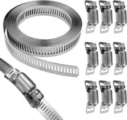 Set di Viti per Tubi in Acciaio Inossidabile - 300 cm - 10 Pezzi - Grande Diametro - Tubi da Lavatrice