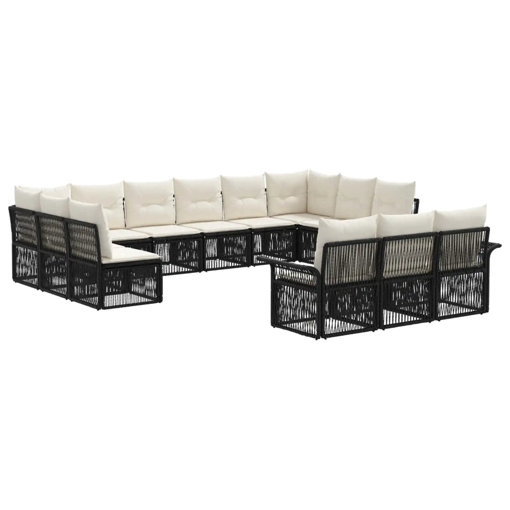 Set Divano da Giardino 13 pcs Nero polyrattan 3434980