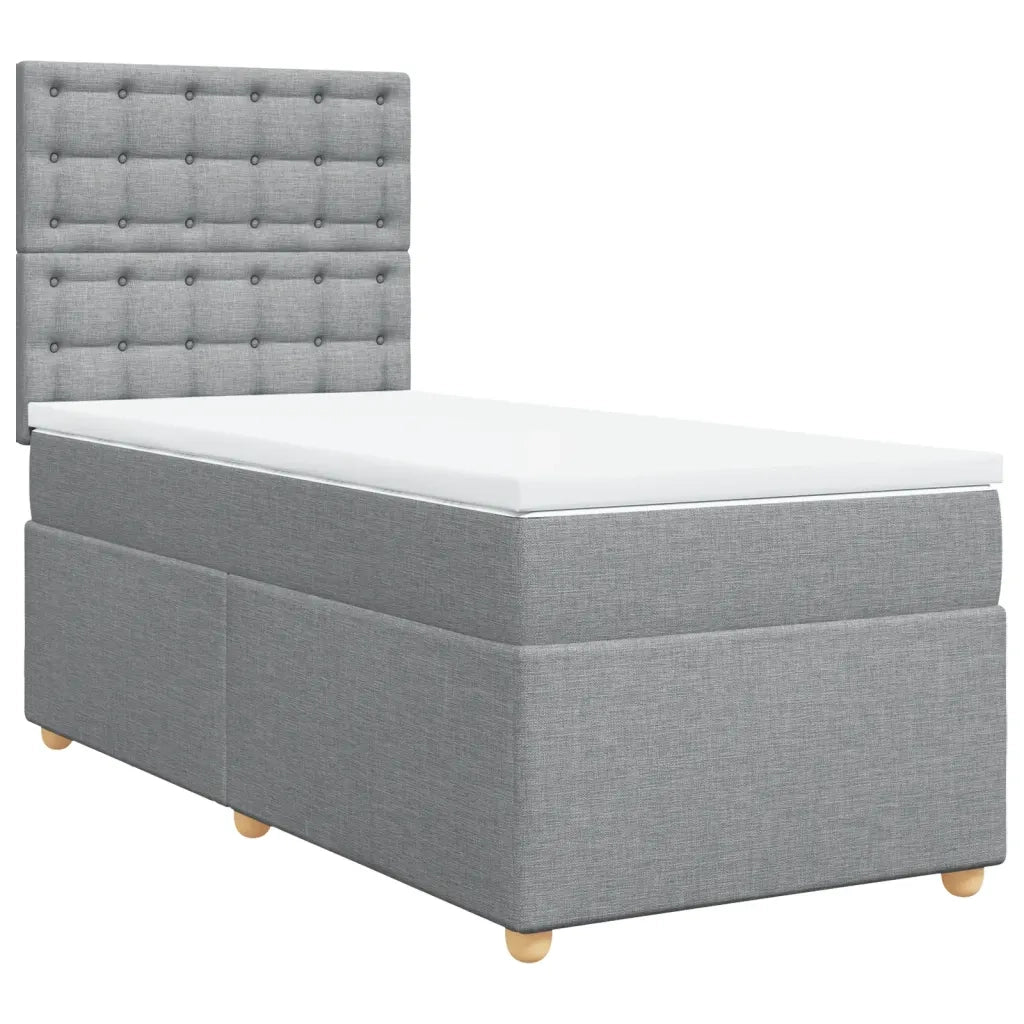 Giroletto a Molle con Materasso Grigio Chiaro 90x190 cm Tessuto 3291149
