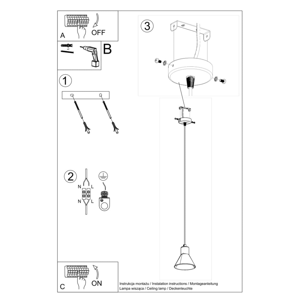 Lampada a sospensione SAFIRA 1 bianca ES111 Pure Lume