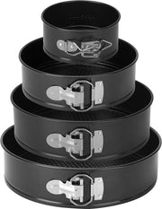 Set di stampi per biscotti 11-18-23-26 cm - Stampi rotondi e rettangolari per torte - Fondi rimovibili - Acciaio inossidabile con rivestimento antiscivolo