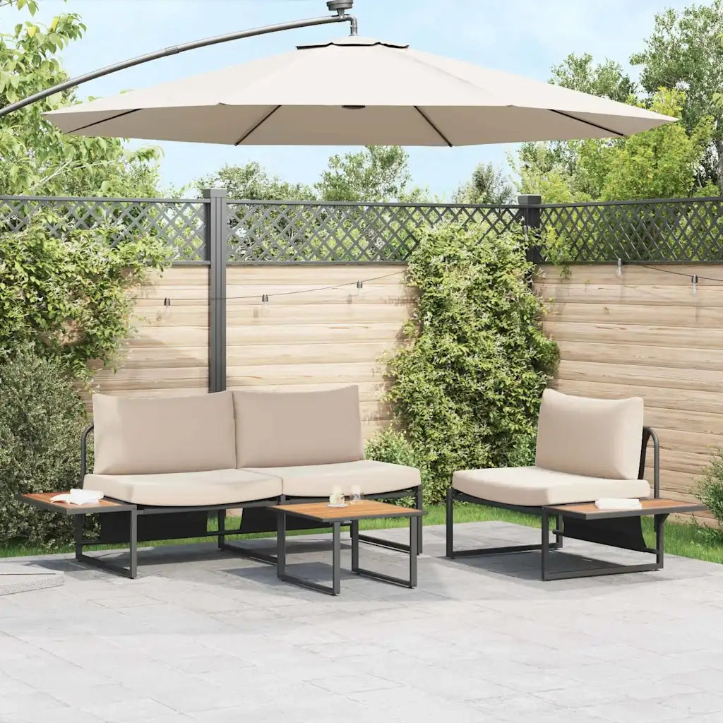 Set da Pranzo per Giardino 3 pz | Set Salotto da Giardino Talpa Acciaio