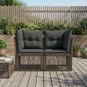 Divano da giardino 2-Numero di posti Grigio polyrattan 42026696