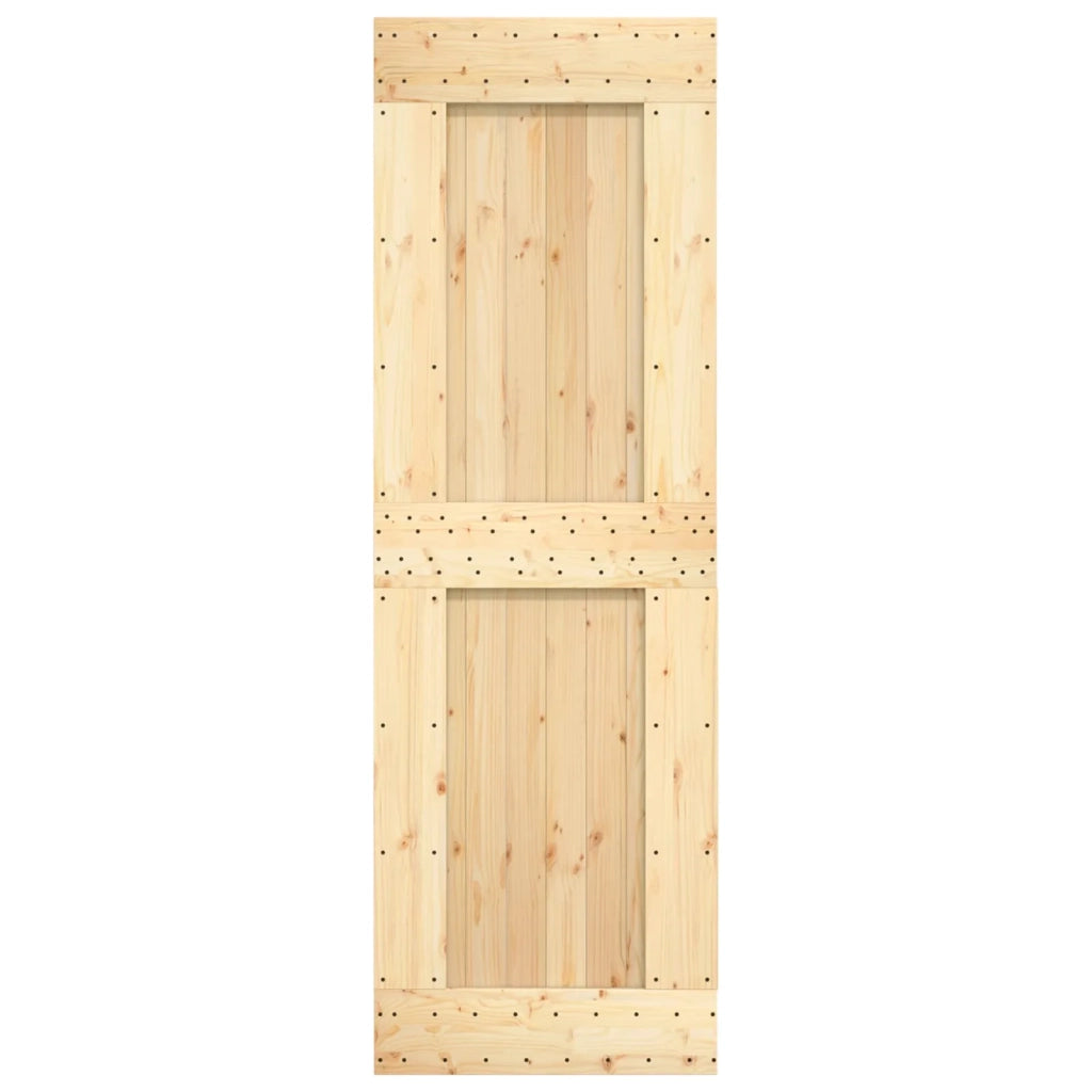 Porta scorrevole Naturale e Nero 70 x 210 cm 3444900