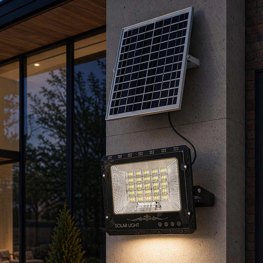 Proiettore Solare LED Esterno 9000K con Rilevamento Automatico Nero Avizar