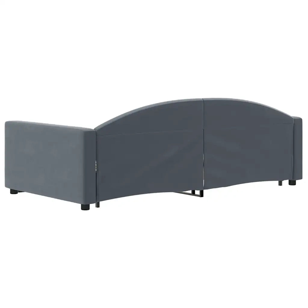Divano Letto Estraibile Cassetti-Sofa Letto-Daybed Grigio Scuro 90x200cm Velluto 203073