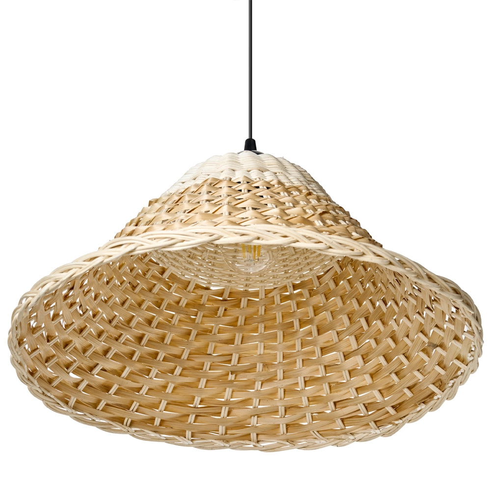 Lampada a sospensione Paralume in bambù naturale e rattan Lampada a sospensione in stile boho intrecciata a mano Illuminazione