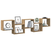 vidaXL Scaffale Cubo Parete 5 Scomparti Truciolato Rovere Artigianale