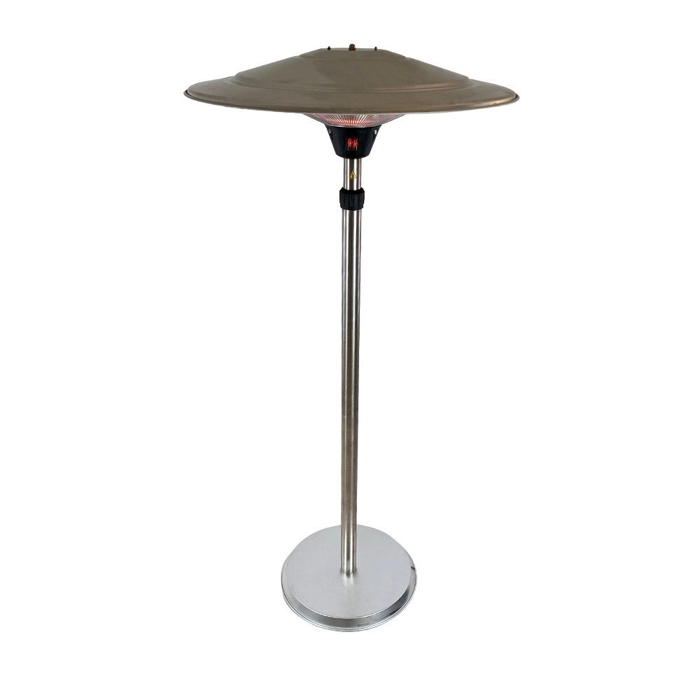 Tempo Style - Stufa Elettrica SATURNO | Fungo Riscaldante ad Infrarossi (3000W) dal Design Elegante | Ideale per Esterno/Interno (Alluminio)