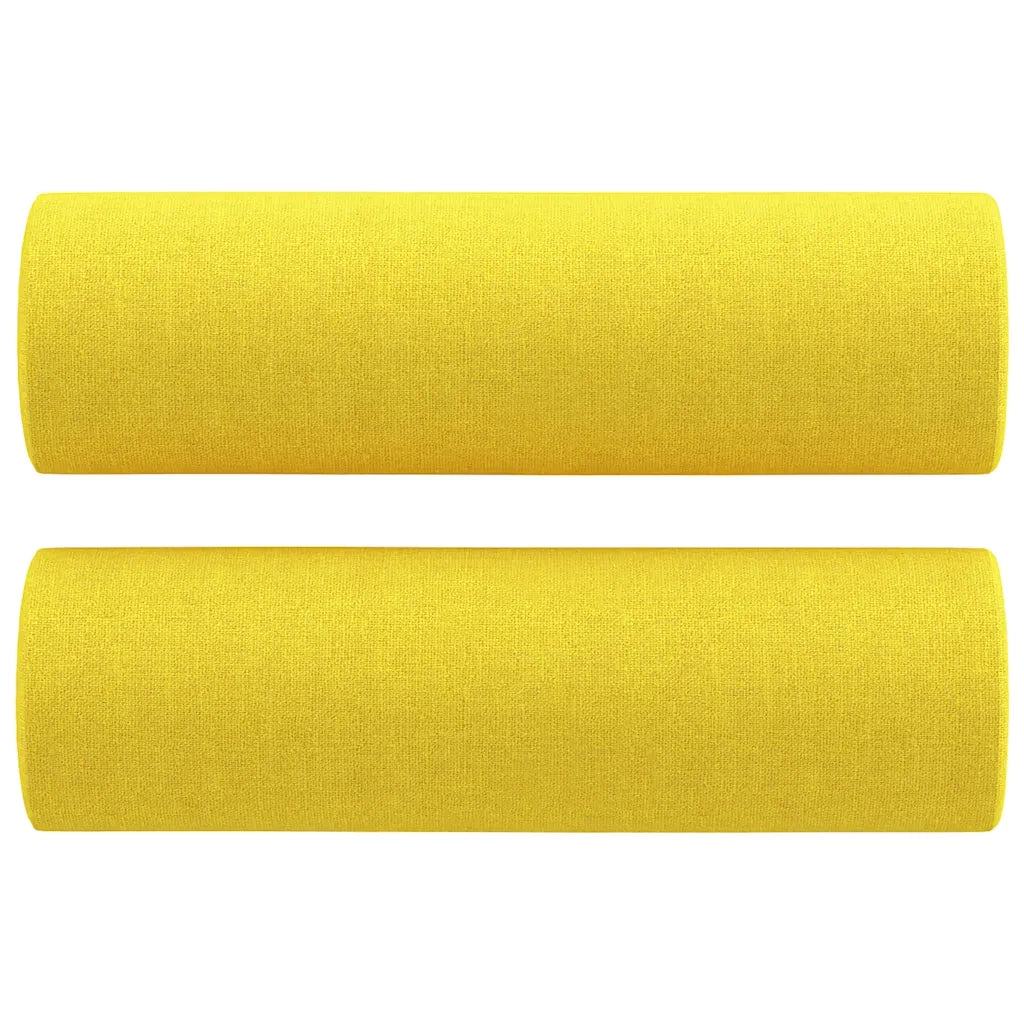 Set di Divani 2 pz con Cuscini Giallo Chiaro in Tessuto 3201823