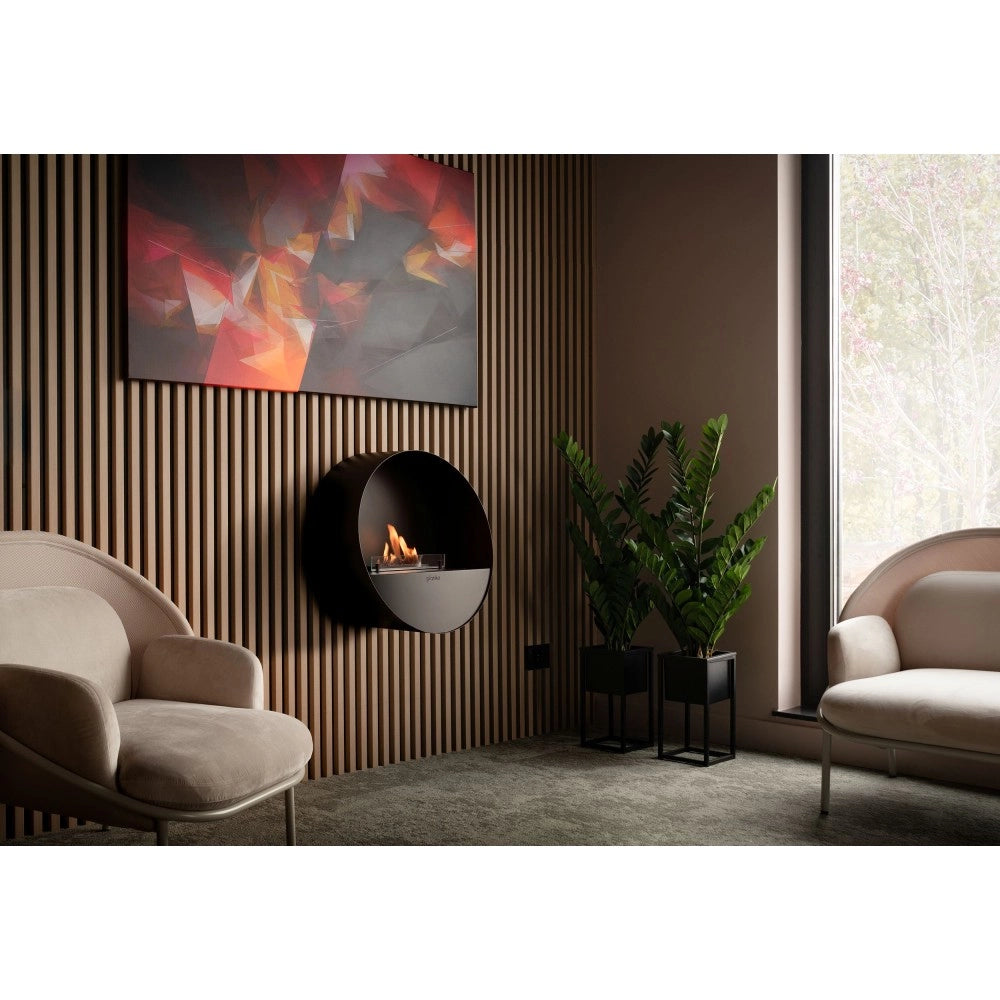 Planika - Camino a Bioetanolo Bubble Wall and Floor BEV Senza Canna Fumaria, Controllo Remoto, Acciaio, Parete e pavimento