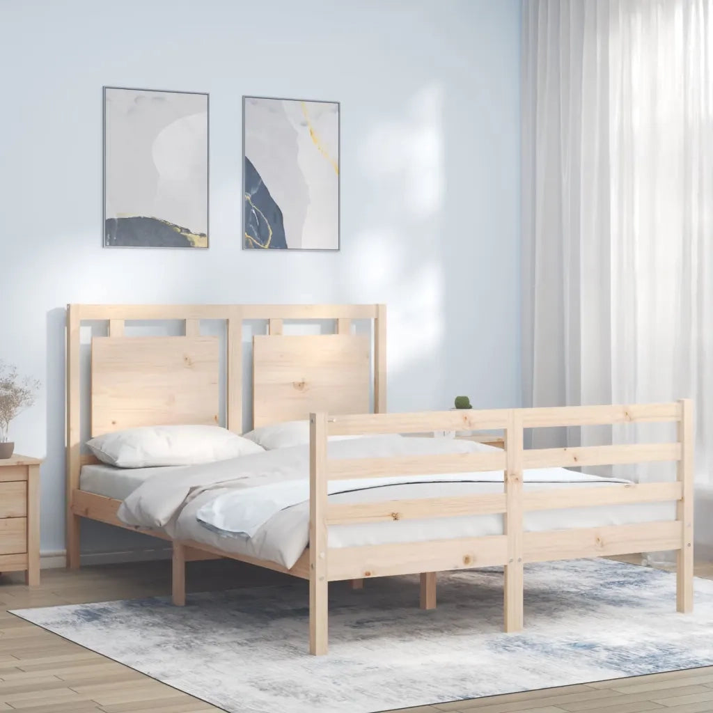 Giroletto con Testiera Small Double-Struttura Letto in Legno Massello 381189