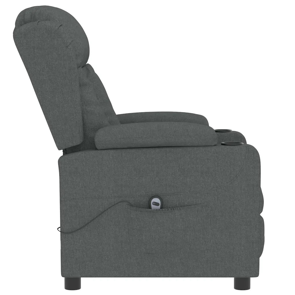 Poltrona Elettrica Reclinabile-Divano Sedia Grigio Scuro in Tessuto 416121