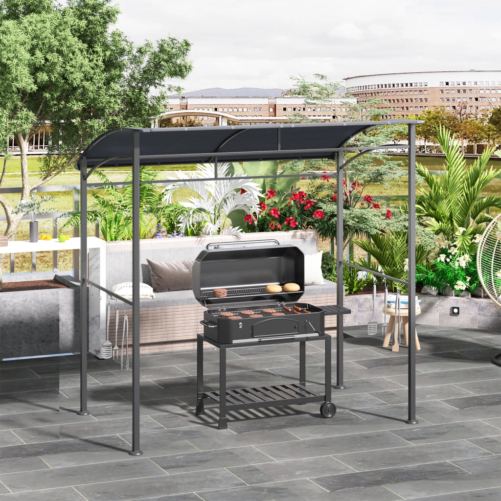 Pergola da Giardino con Griglia ¨C Zephmum ¨C Grigio 215x150x174/220 cm