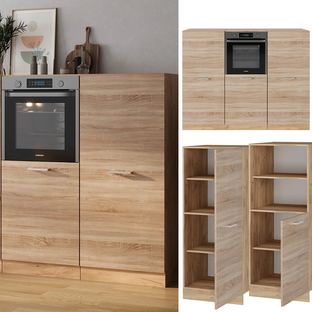 Vicco Cucine componibili piccole Rovere Sonoma/Goldkraft 180 cm senza piano di lavoro