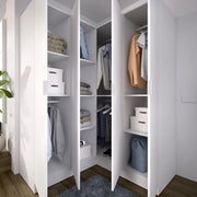 Armadio Camera da Letto Woodbury, Guardaroba Grande 8 Ripiani, 131x184h cm Bianco