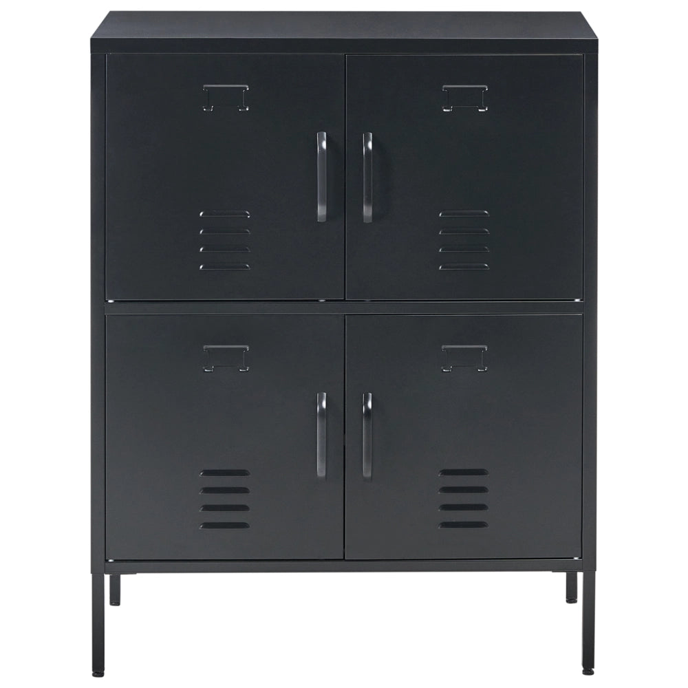 Credenza in ferro nero a 4 ante per documenti da casa