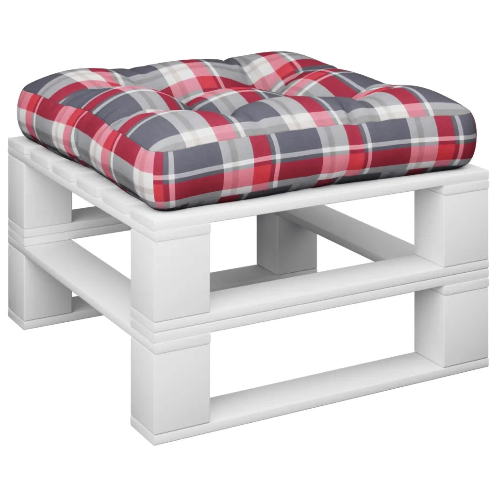 vidaXL Cuscino per Pallet Rosso a Quadri in Tessuto