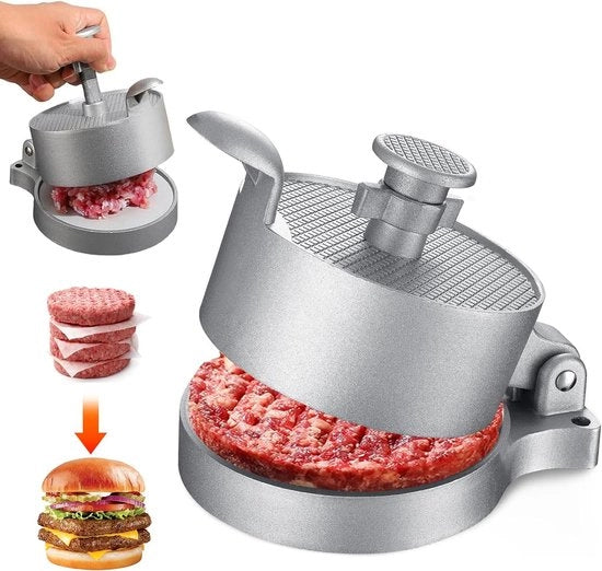 Alimenti in forma di hamburger, panca hamburger in altezza regolabile, rivestimento antiaderente, copertura a scatto, per la preparazione di deliziosi panzerotti e hamburger