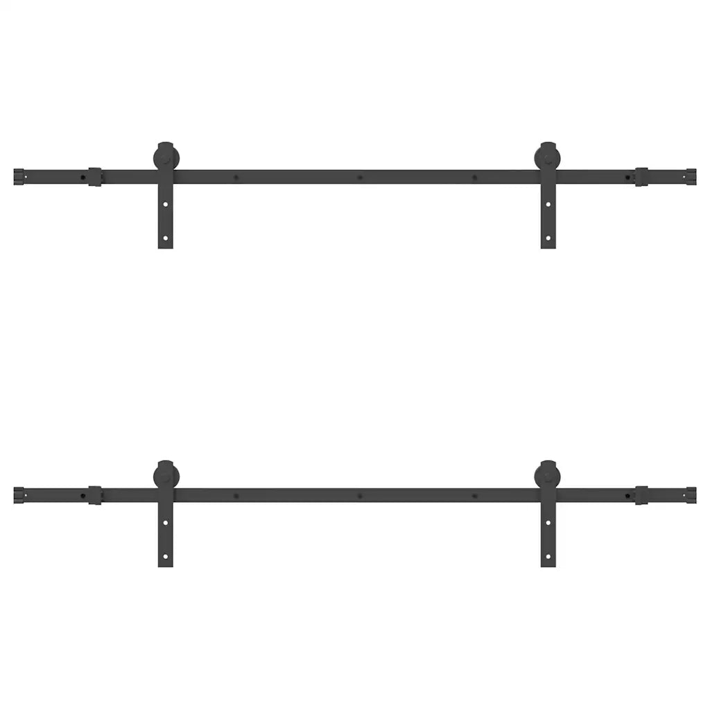 Kit di Binari per Porte Scorrevoli 183 cm Acciaio Nero CFW6057181
