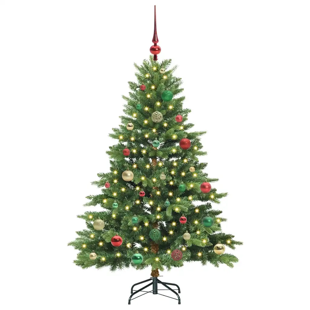 Albero di Natale Artificiale-Albero Natalizio con 150 LED Verde 150 cm PE e PVC 264704