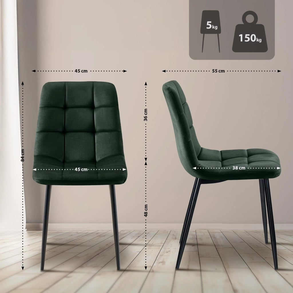 4er Set Esszimmerstuhl Tilde Samt
