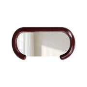 Specchio ovale decorativo in legno, 91cm, bordeaux