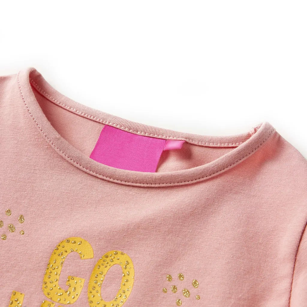 Maglietta per Bambini a Maniche Lunghe Rosa Chiaro 140