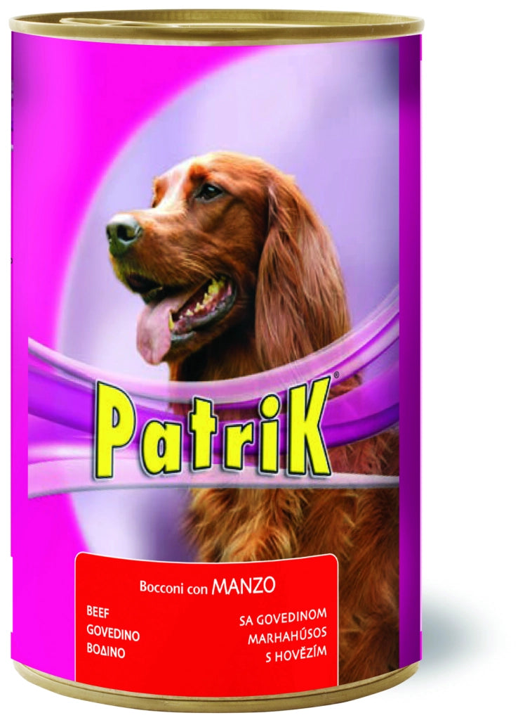Bocconi per Cani ''Patrik'' Gusto Manzo Gr. 1250 12 Pezzi Morando