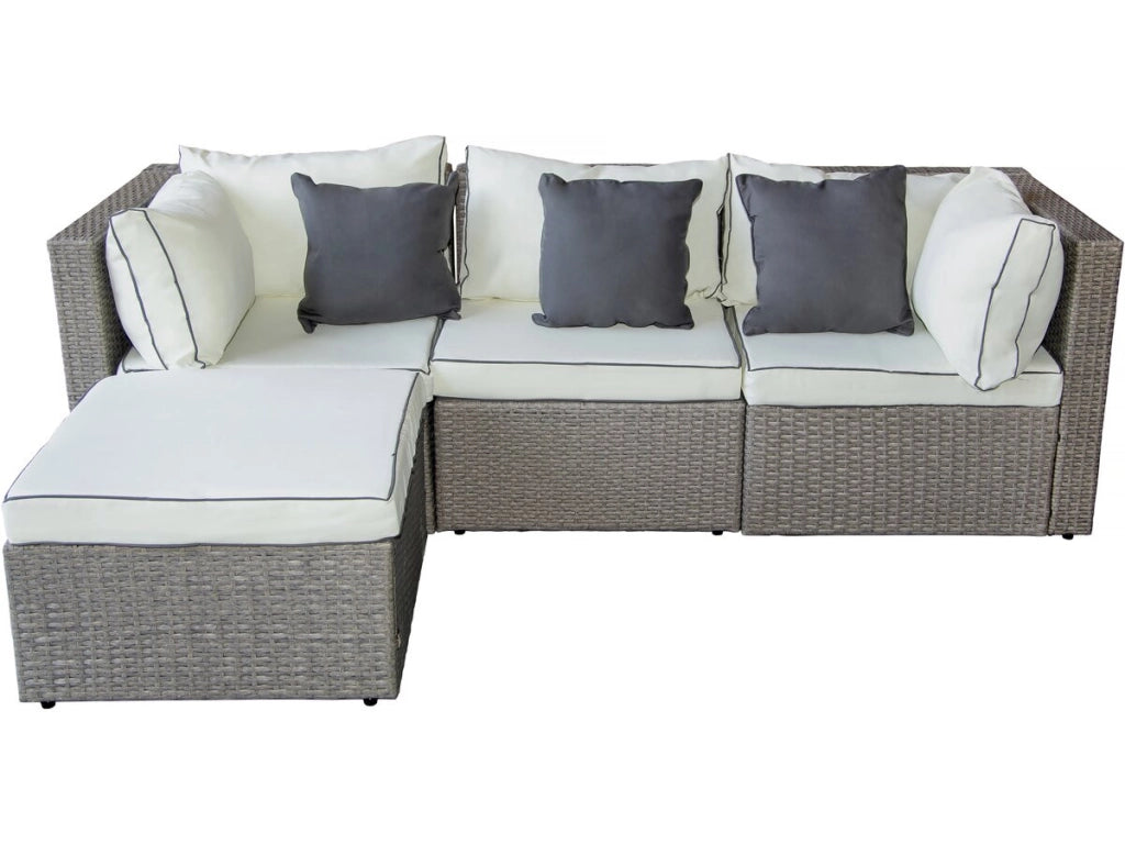 Mobile da giardino basso in resina intrecciata "Kuba" - Grigio