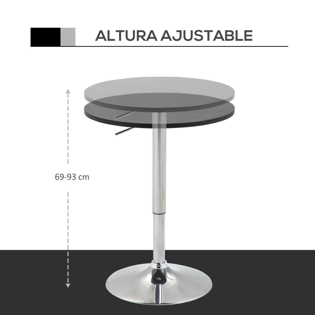 Tavolo da bar regolabile in altezza ¨C zephmum ¨C nero ?60x69-93 cm