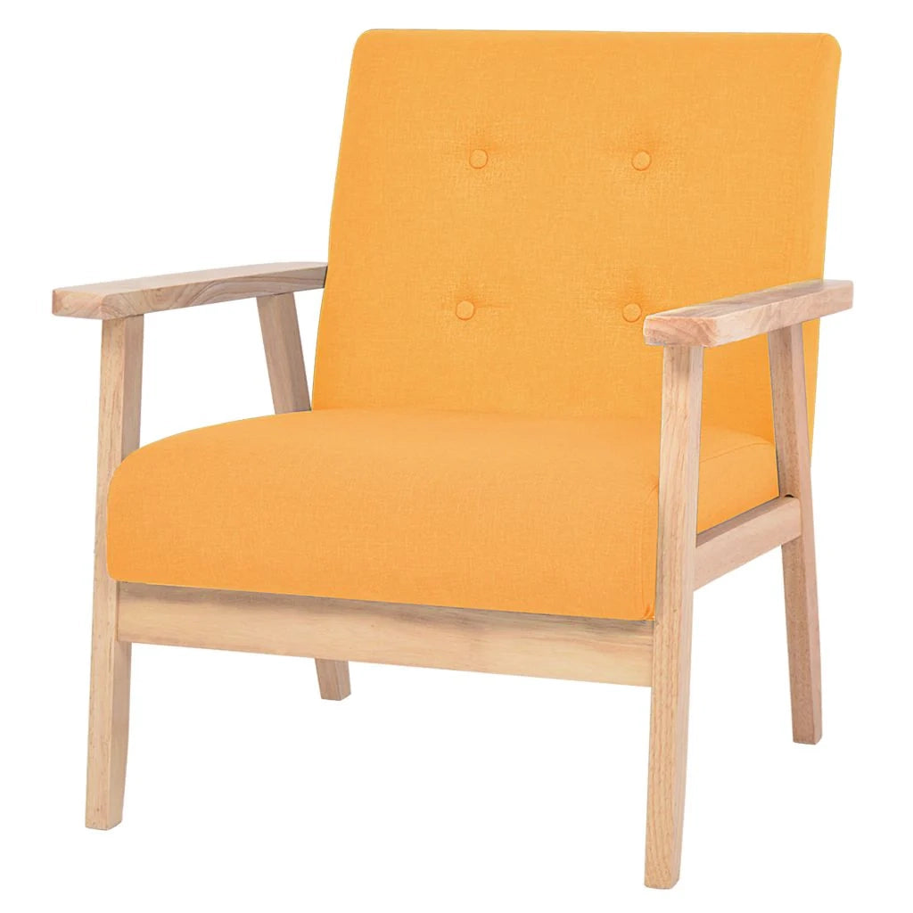 Poltrona sedia poltrona divano club di design soggiorno tessuto giallo 1102119/3