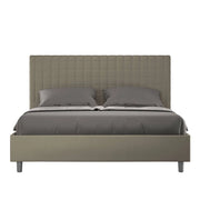Letto matrimoniale king size senza rete imbottito 170x190 similpelle cappuccino Sunny