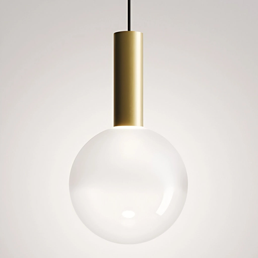 Zafferano Lampada a sospensione Sfera LED 8W 3000K Oro e Vetro Borosilicato Soffiato a bocca, Dimmerabile TRIAC, Altezza totale 328 cm, IP40