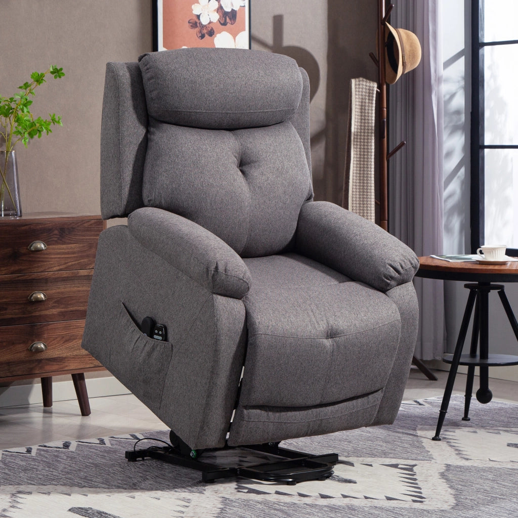Poltrona massaggiante reclinabile elettrica con riscaldamento e USB ¨C zephmum ¨C grigio 86x94x105cm