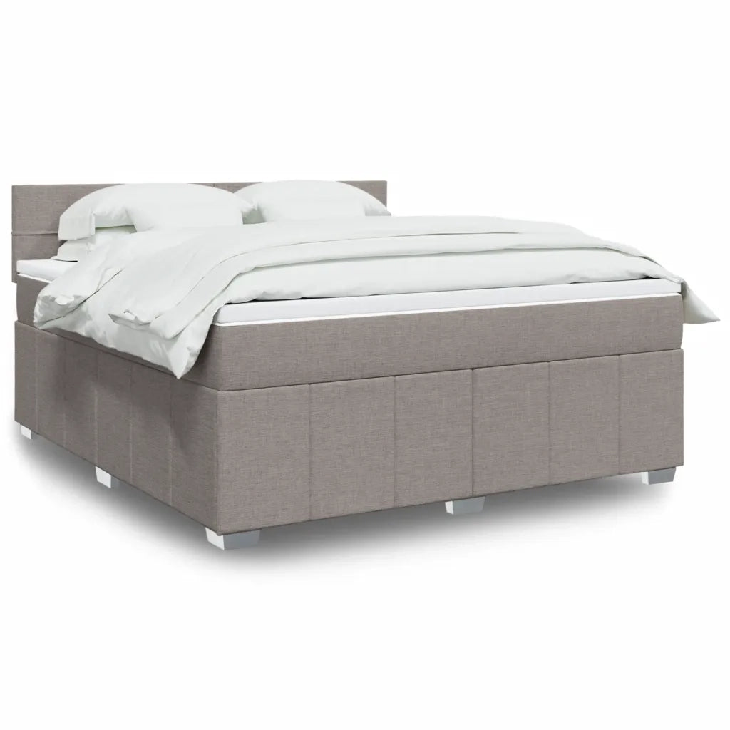 vidaXL Giroletto a Molle con Materasso Tortora 180x200 cm in Tessuto