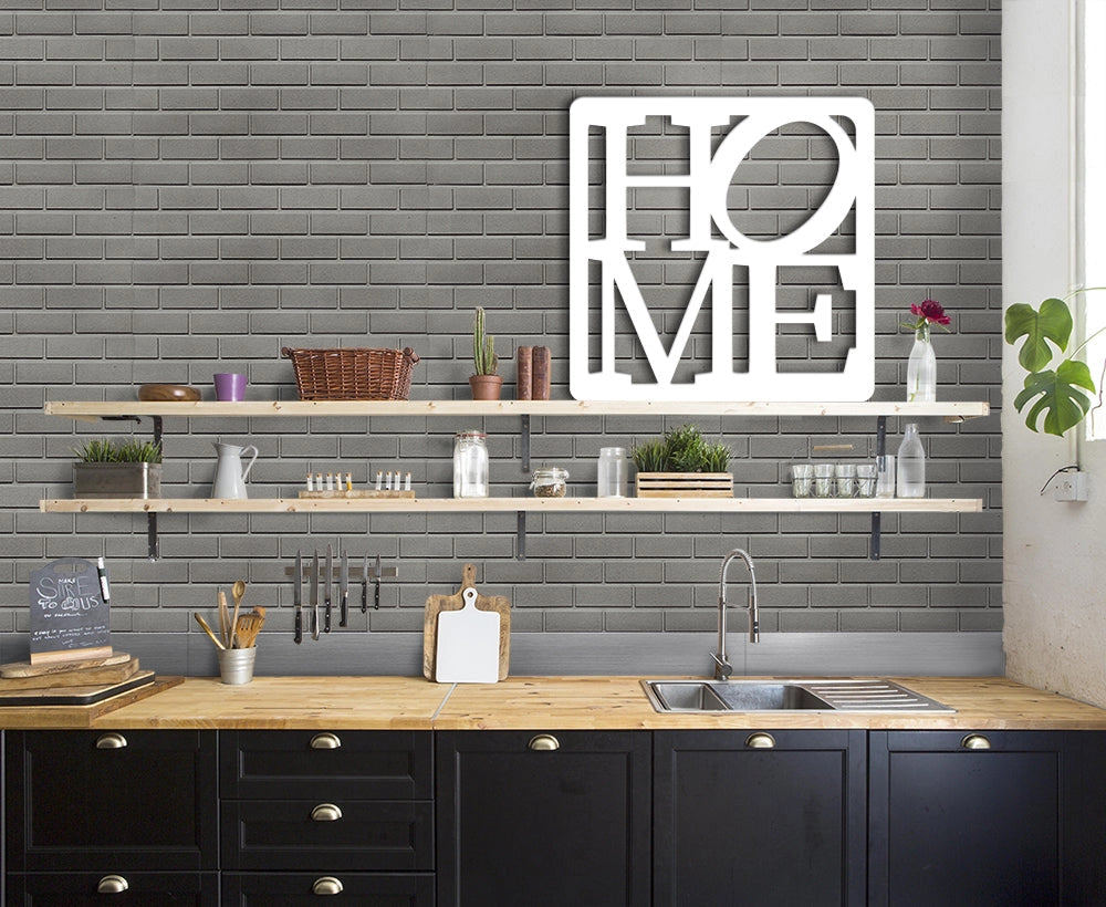 HOME - Quadro moderno in pvc solido 48 x 48cm Colore: bianco