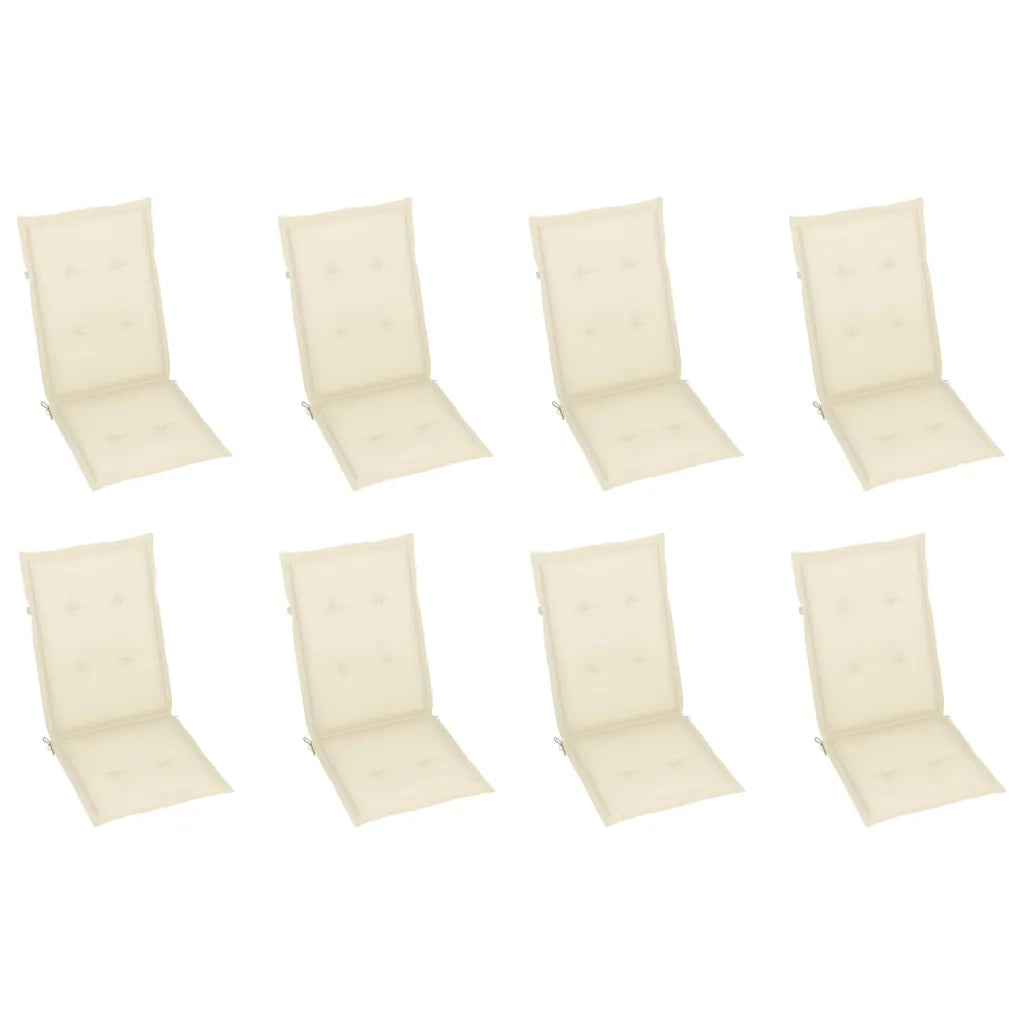 Sedie da Giardino Pieghevoli con Cuscini 8 pz Massello Acacia 3075056