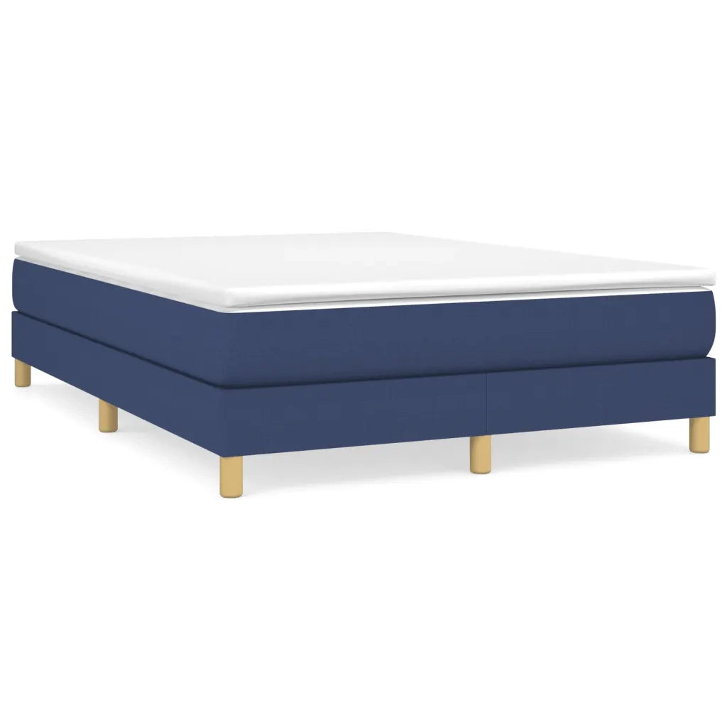 Struttura Letto a Rete a Molle-Giroletto Blu 140x200 cm in Tessuto 640790
