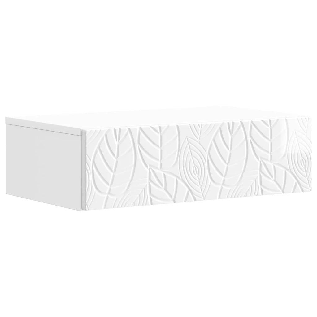 Tavolino da Parete Laterale Bianco Lucido 87,5 x 34,5 x 17 cm 898839