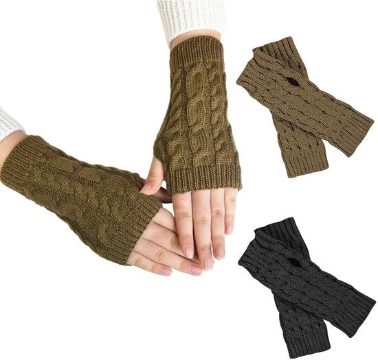 Manopole senza dita - 2 paia - Guanti caldi senza dita - Armature riscattabili - Ideali per donne