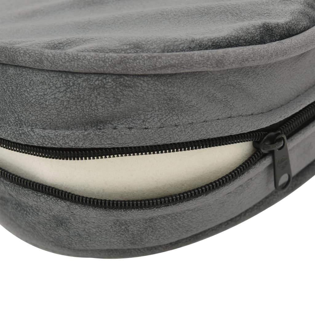 Divano per cani 48 cm in peluche e sintetico grigio 02_0000142